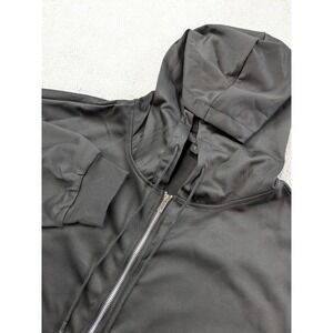 Unbranded Mens Black Full Zip Hoodie Sweatshirt Athletic Polyester Large